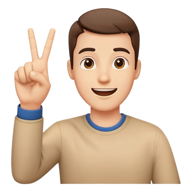 Excited emoji showing a number one in the air hand gesture  sticker
