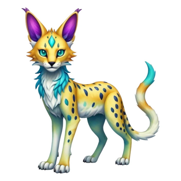 Epic Edgy Colorful ethereal eldritch Sergal-Serval-Fionbri sticker