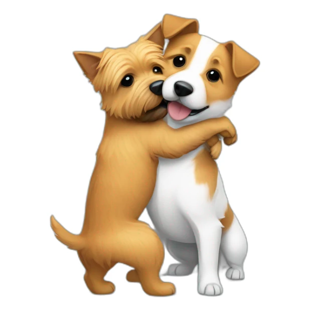 Norwich terrier and juck russell terrier hugging sticker