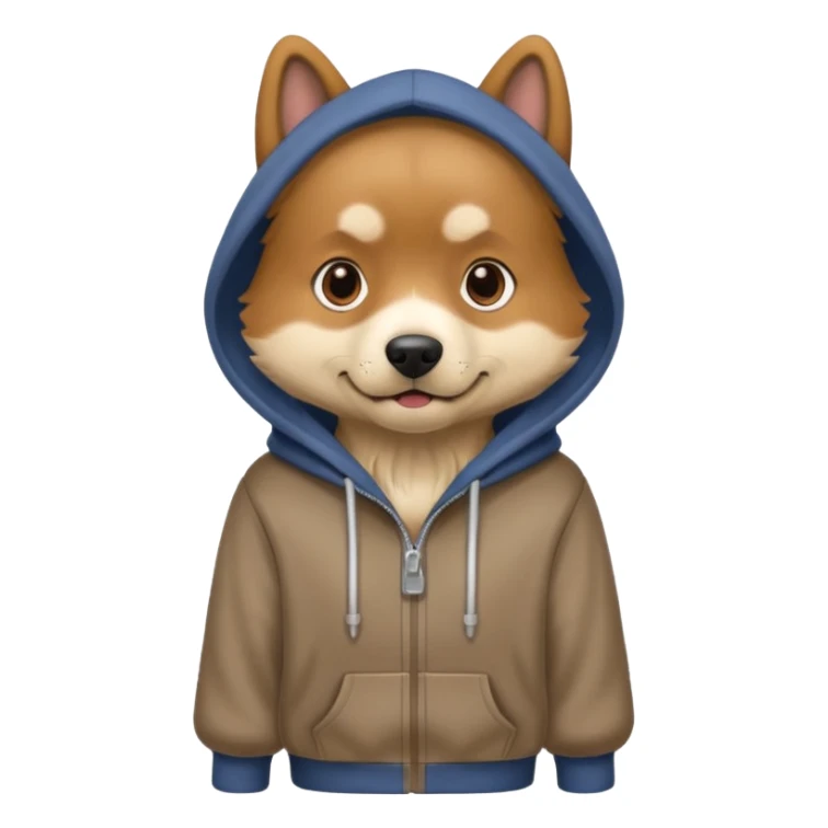 dog whetting a hoodie sticker