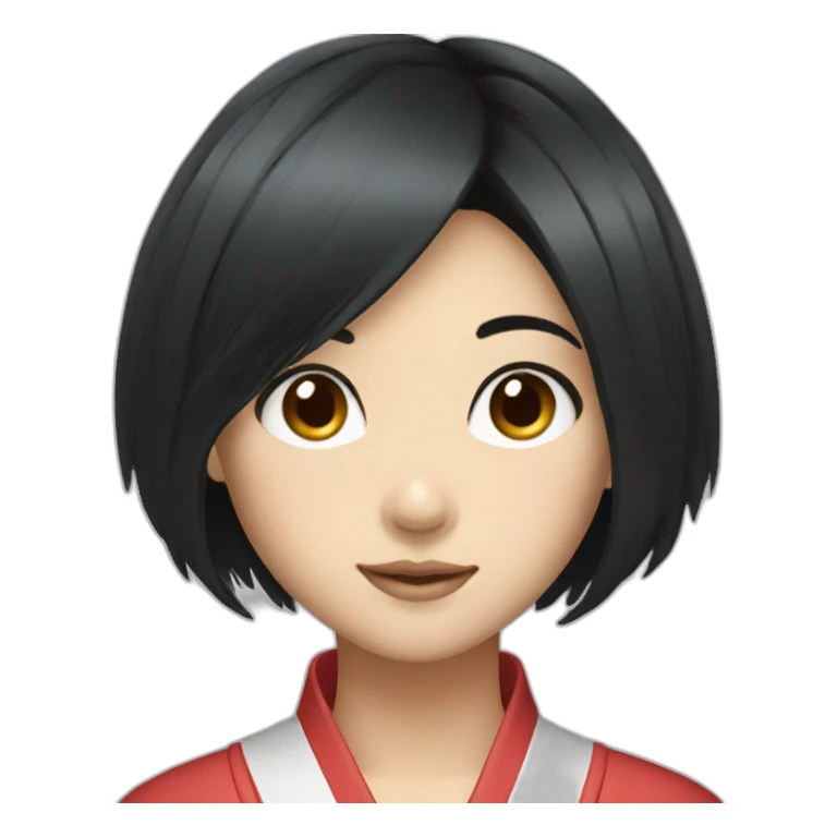 Good looking japanese girl black hair sticker