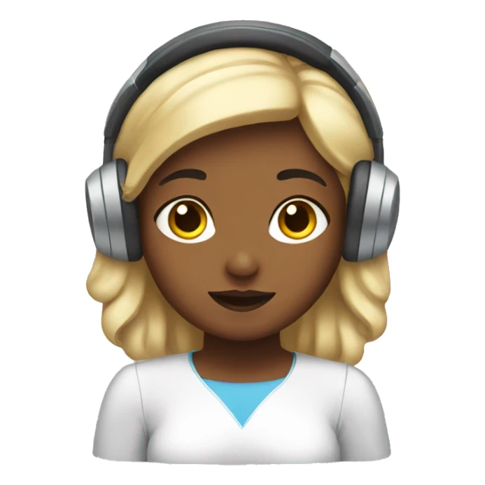 Girl Angel wearing a headset sticker