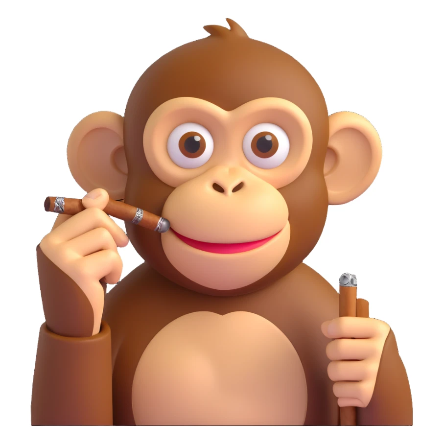 monkey with cigar sticker