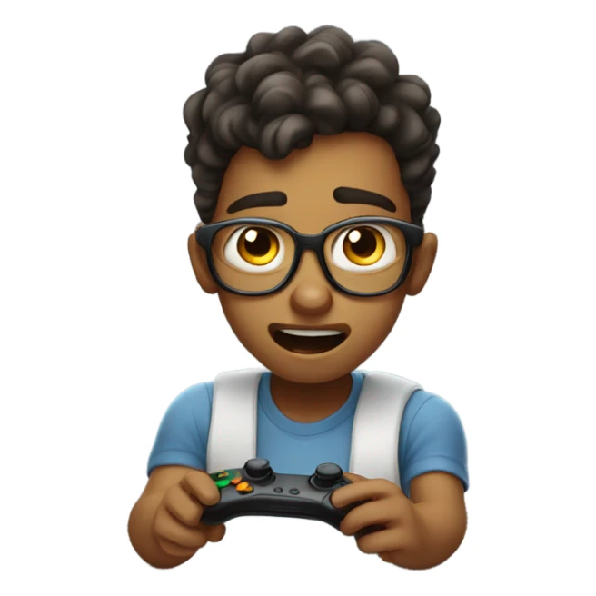 Boy with glasses playing the game farting  sticker