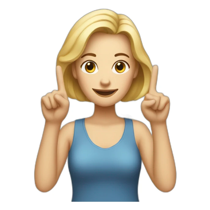 white woman ups two fingers sticker