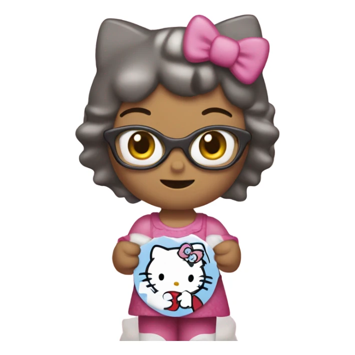 Hello kitty holding a sign that says “don’t crash out” sticker