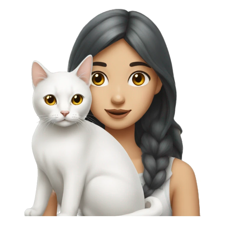 Lebanese girl with a White cat  sticker