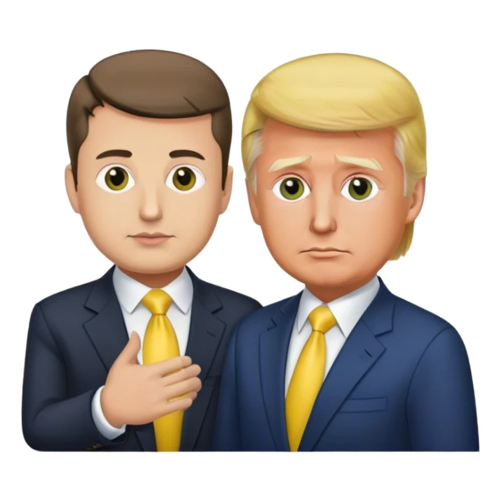 Trump who holds Zelensky sticker