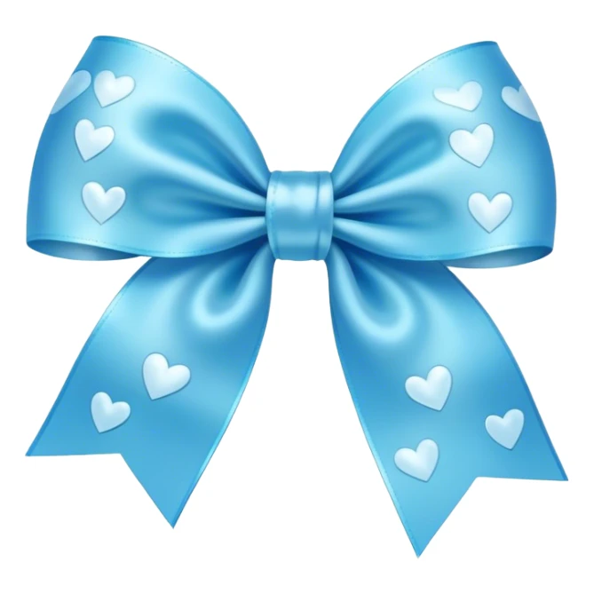 light blue bow with little light blue hearts around it sticker