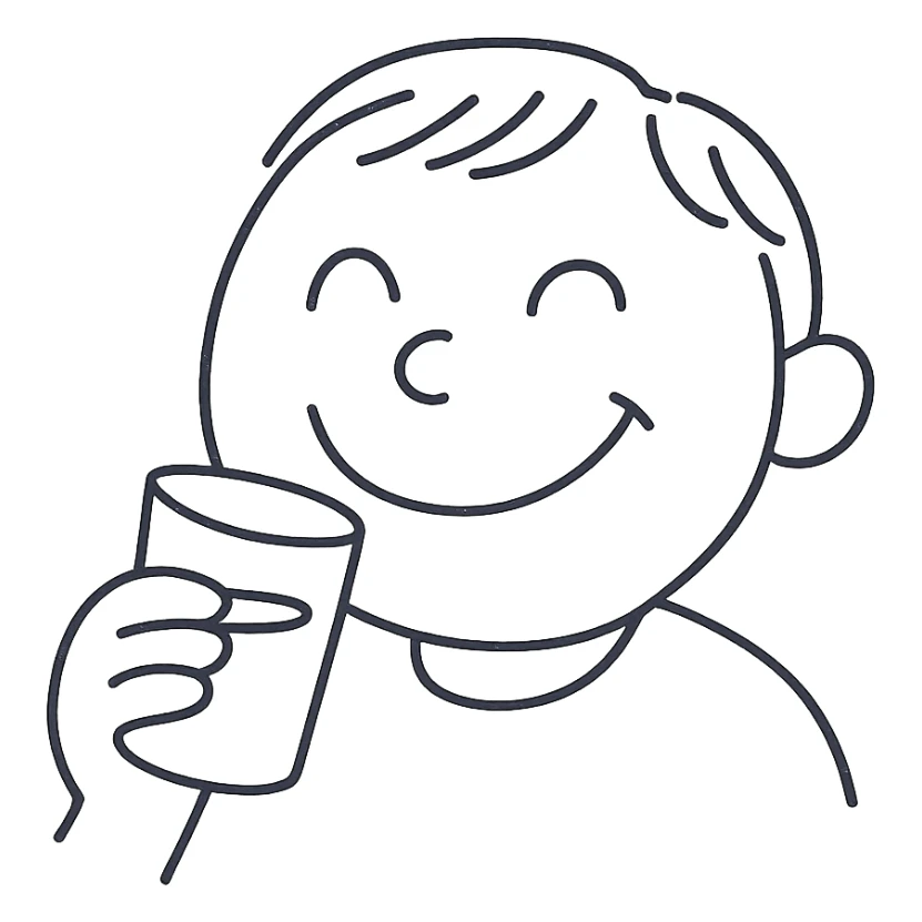 happy drinking, hand drawn icon style sticker