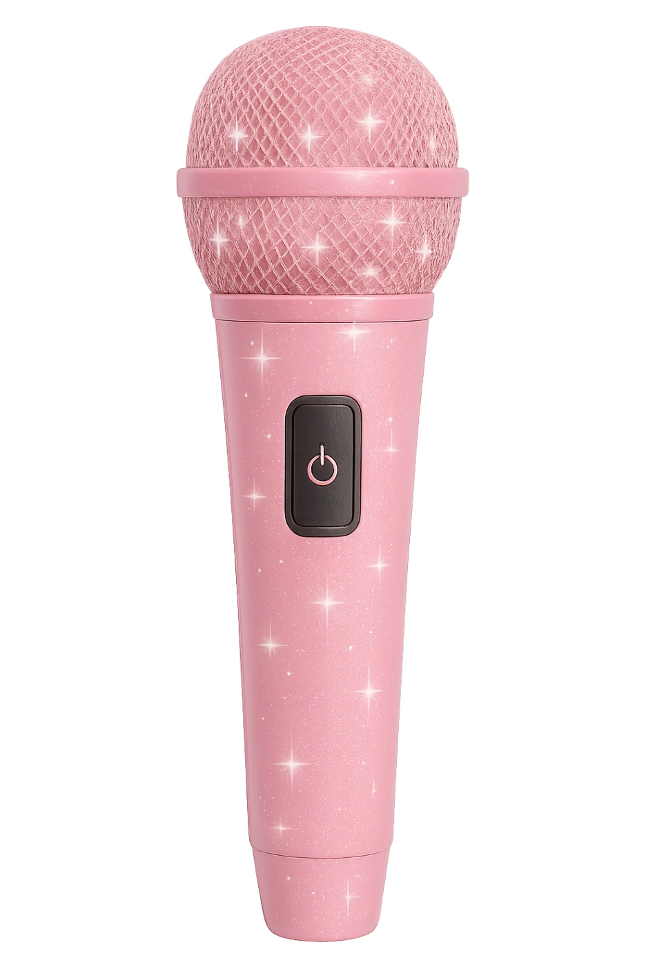 pink kpop idol microphone with sparkles, stylish sticker