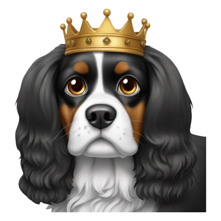 king charles caviler dog black and white sticker