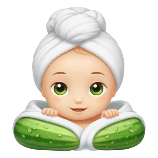 Baby spa day cucumber eyes  sticker