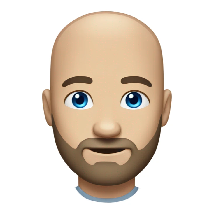 bald man with beard portrait blue eyes sticker
