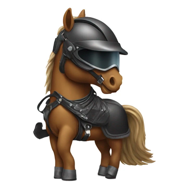 Horse wearing motorcycle helmet and boots sticker