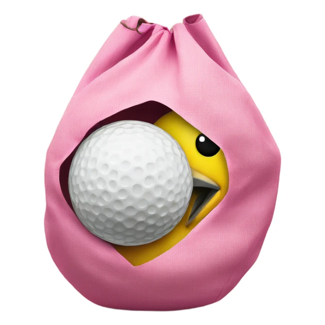 bird with two big pink golf balls in a sack sticker