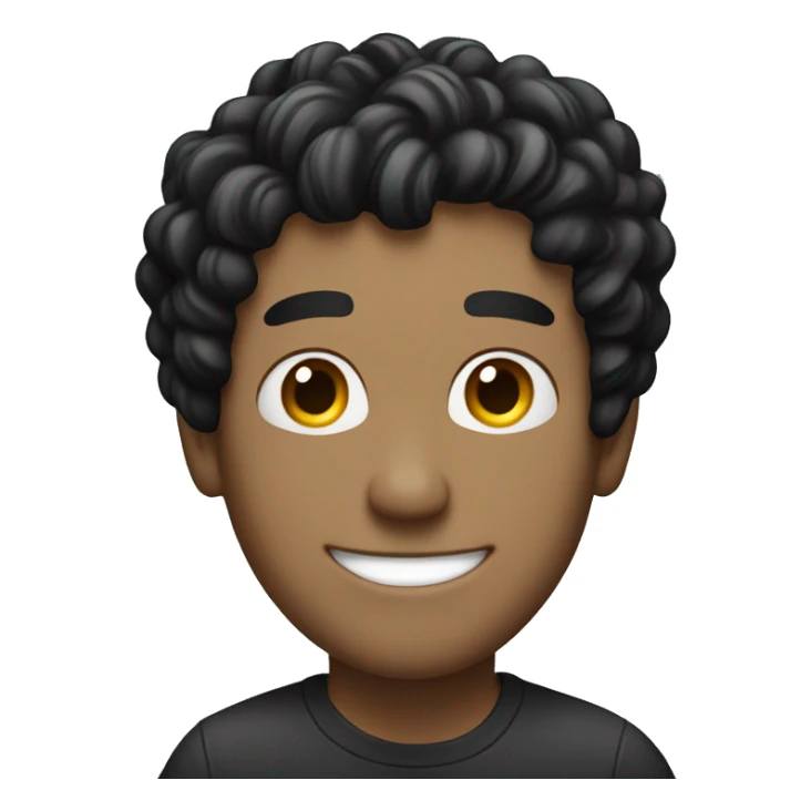 White guy with black hair on a laptop smiling sticker