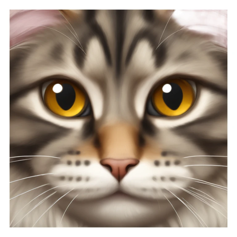 Maine Coon with a stupid face and butterfly on his nose sticker