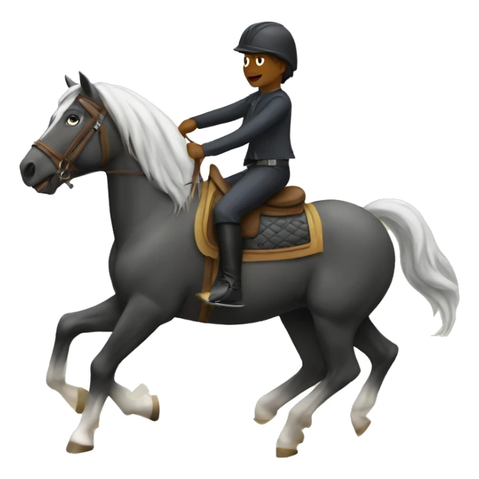 a horse riding a horse sticker