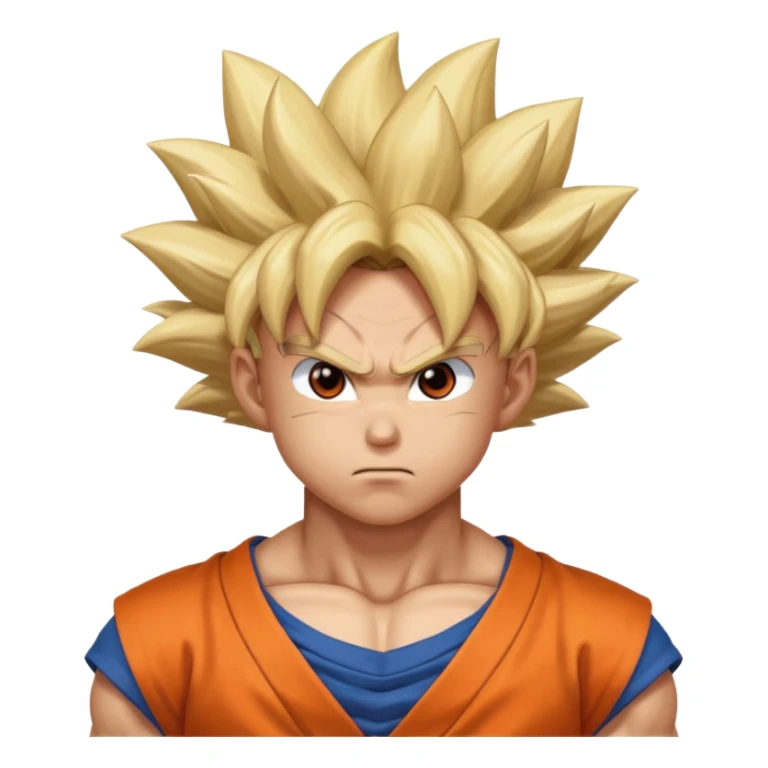 Emoji San goku plus petit niveau image , concentrer comme avant un combat contre un adversaire,  sticker