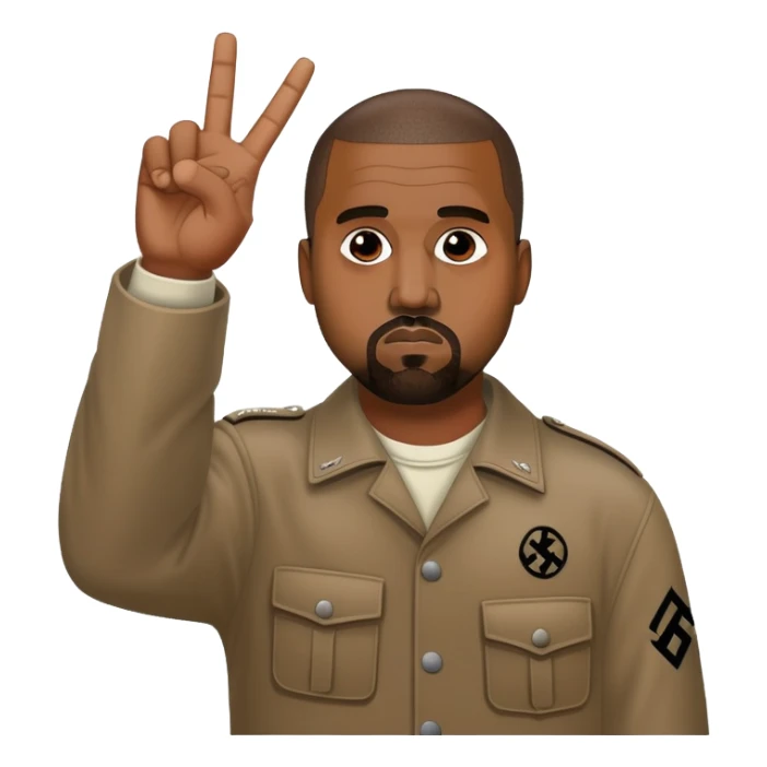 kanye west doing the nazi salute all fingers out sticker