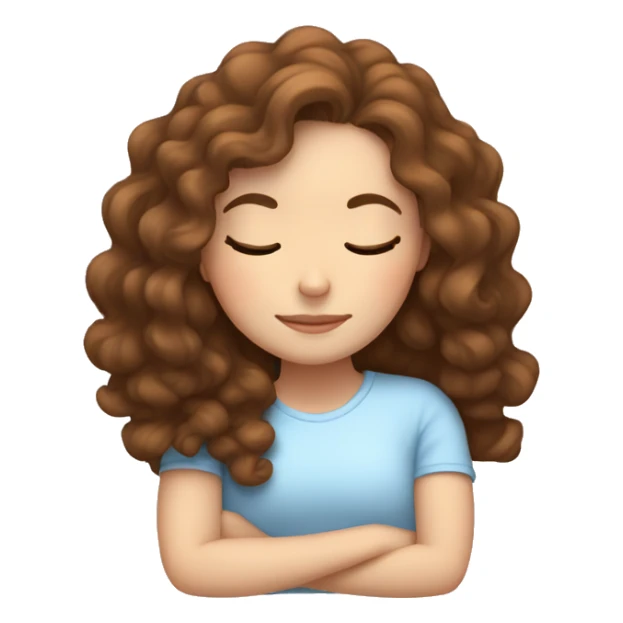 White girl with curly brown hair sleeping  sticker