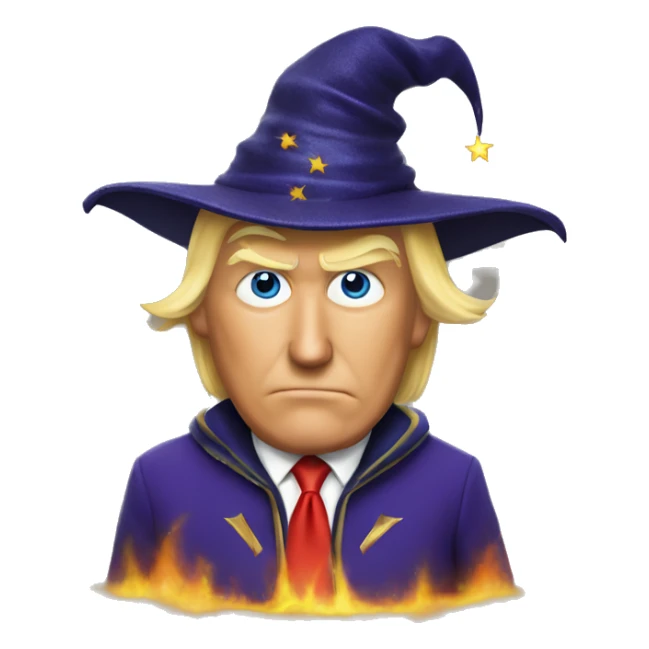 donald trump with a sorcerer hat sticker