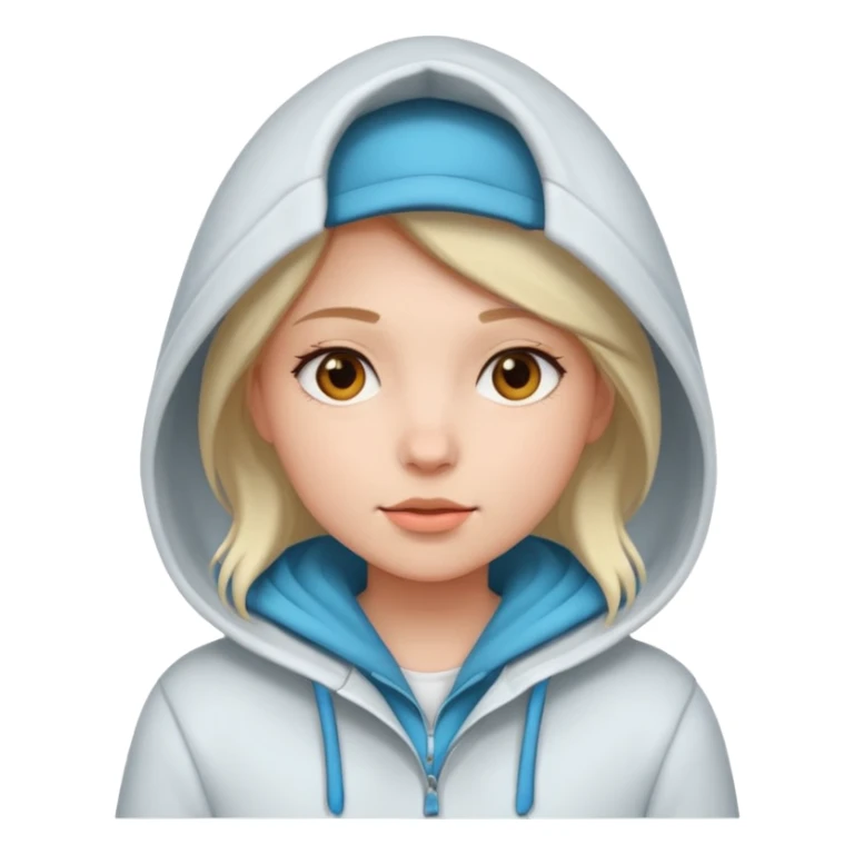 Girl, cold White Coat with Hoodie  sticker