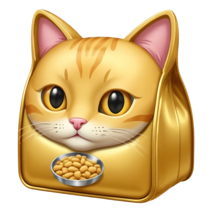 gold cat food package sticker