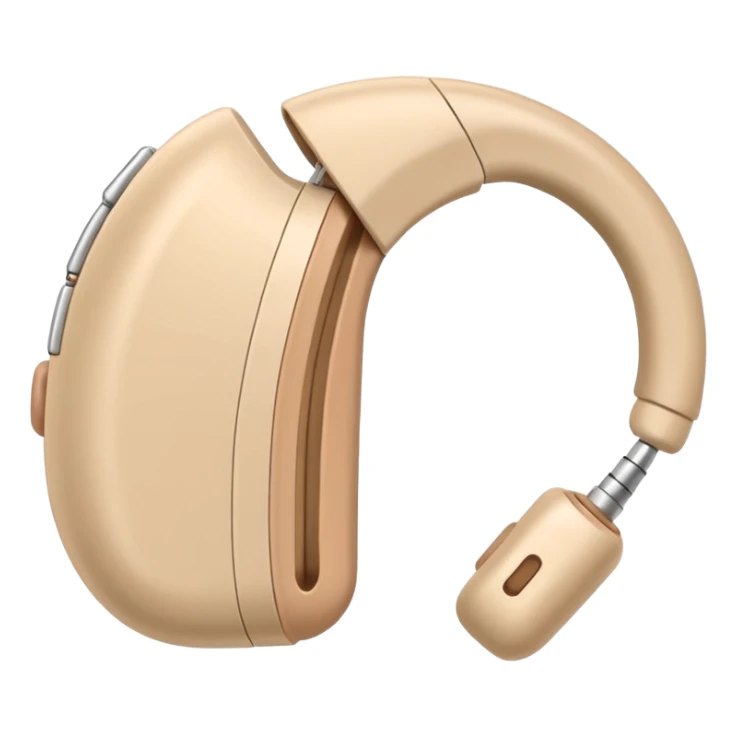 Telinga aid, hearing aid color beinge tapi earmold color white  sticker