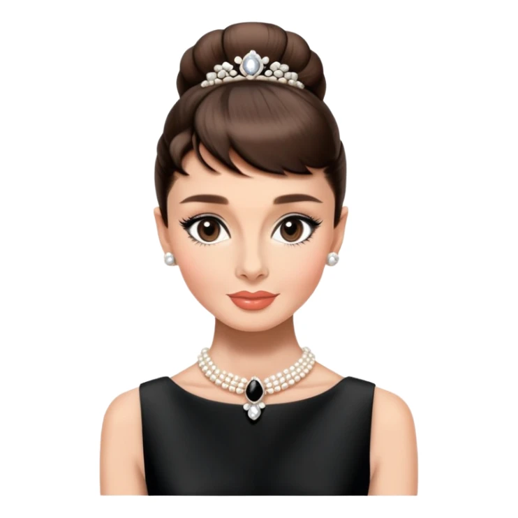 Audrey Hepburn portrait with classic updo hairstyle and elegant look sticker
