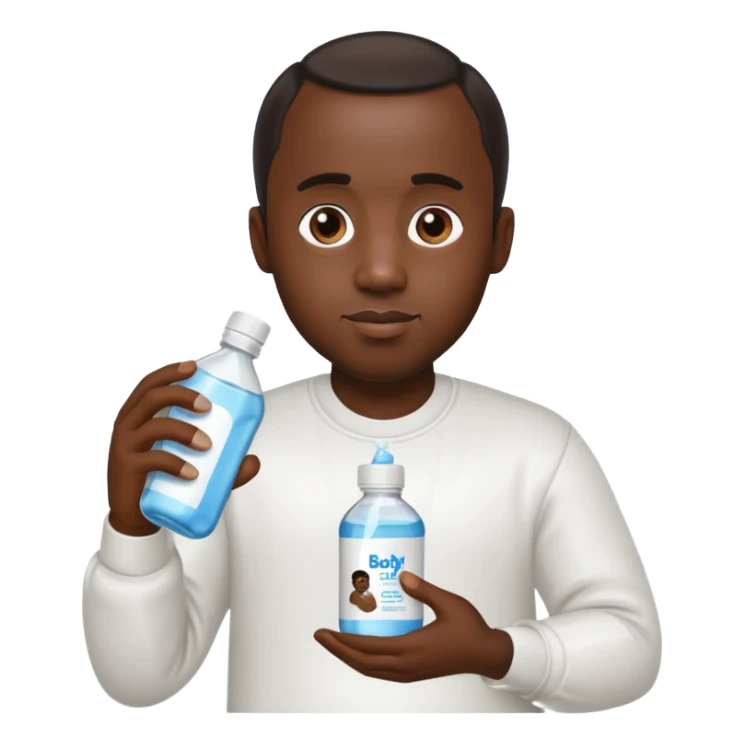 p diddy holding baby oil sticker