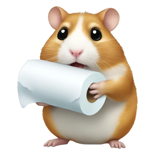 Hamster holding toilet paper sticker
