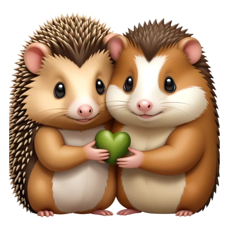 Un riccio africano è una cavia peruviana che si abbracciano sticker