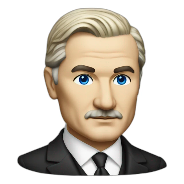 mustafa kemal ataturk with blue eyes and blonde sticker