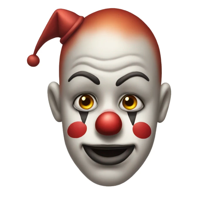 down clown face emoji with tear on cheek sticker