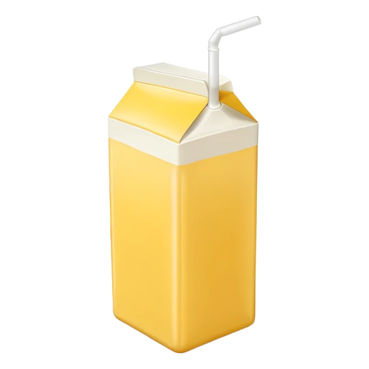 plain yellow milk box, minimal, no label, no straw, simple, clear sticker