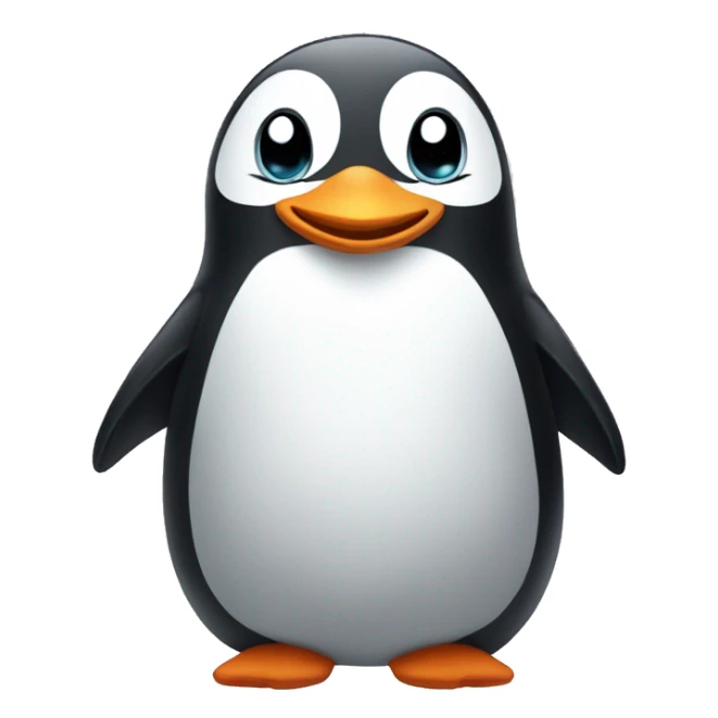 Cute and happy little penguin sticker