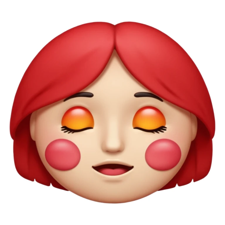 Hot face emoji with close eye. very blushy sticker