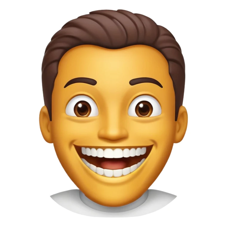 Super idol smiling a lot in a corny way (he probably saw something corny) but only his upper teeth are visible and the background is gray sticker