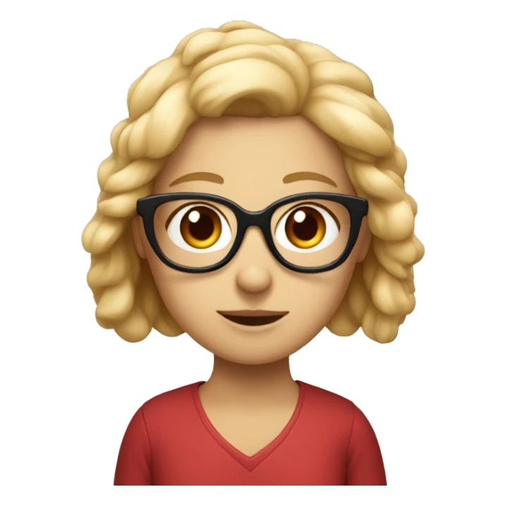 Maltipy with girl with red hear and glasses sticker