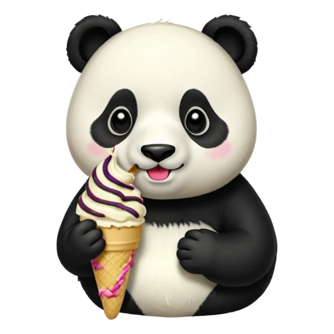 Panda eating ice cream sticker