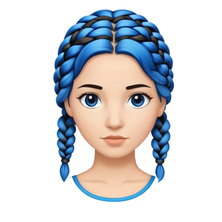 nữ, tóc tết lọn xanh lọn đen sticker