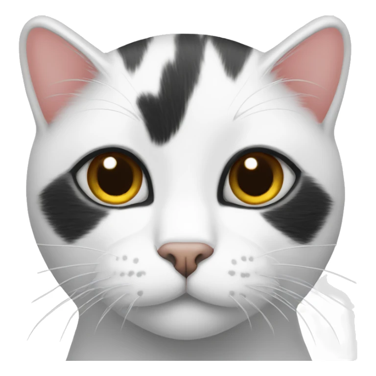 black and white cat white spot in left side of nose sticker