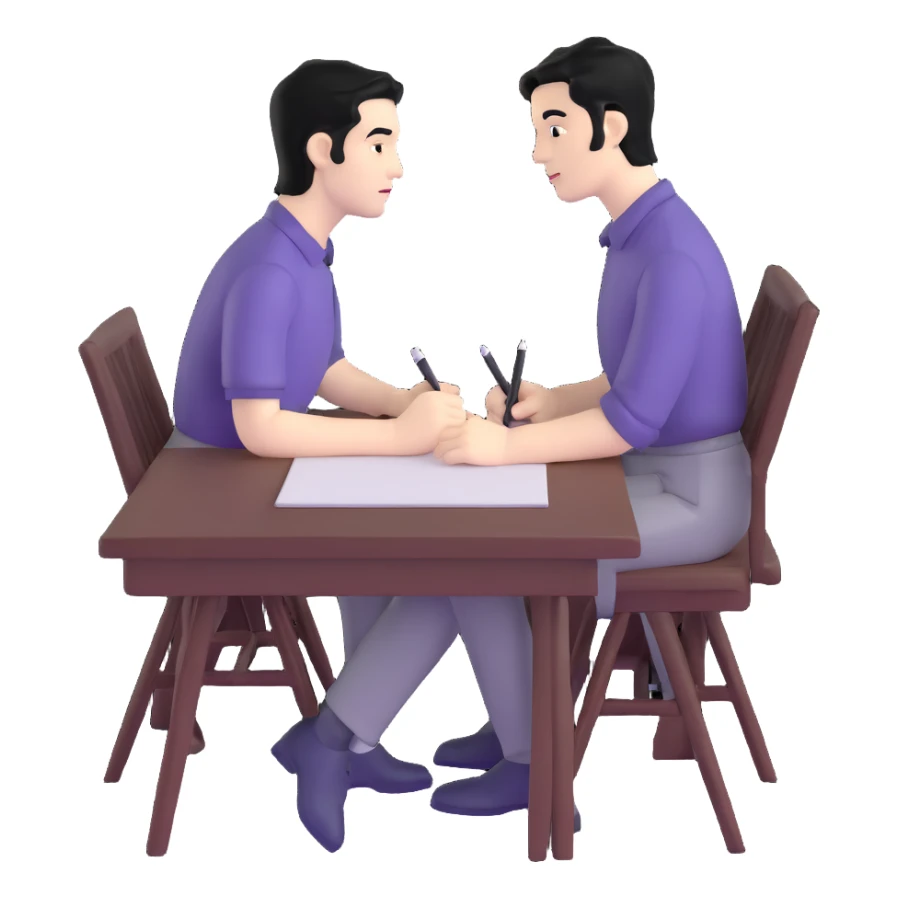 white man with black hair drawing at a table sticker