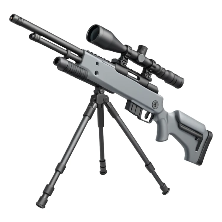 Mini ICBM launching lightweight sniper rifle wire stock, extended mag, assassin, bipod, laser sticker