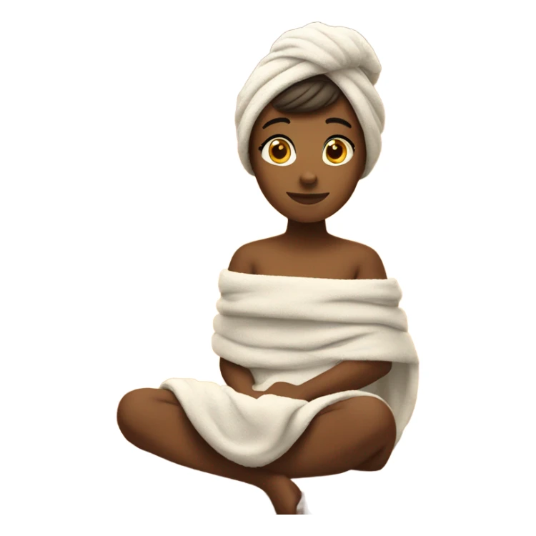 Girl with hair in a towel in a sauna sticker