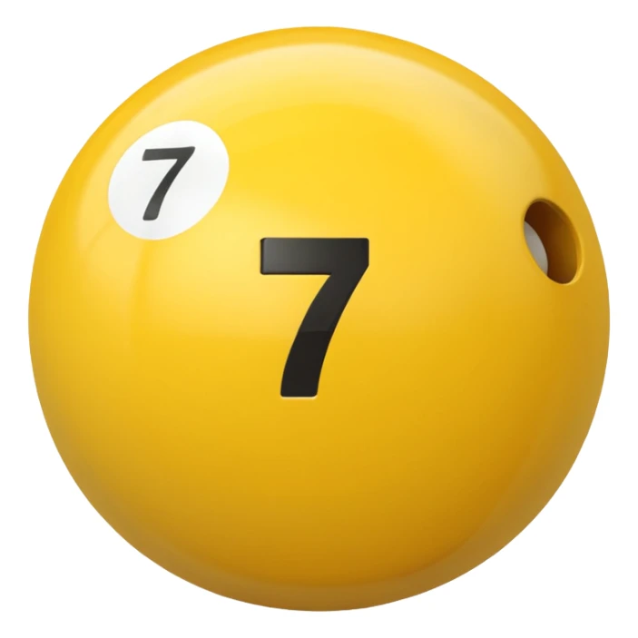 Pool table back ball with the number 7 only one number  sticker