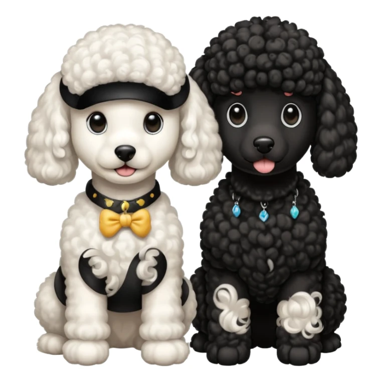 1 poodle blanca y 2 negras sticker