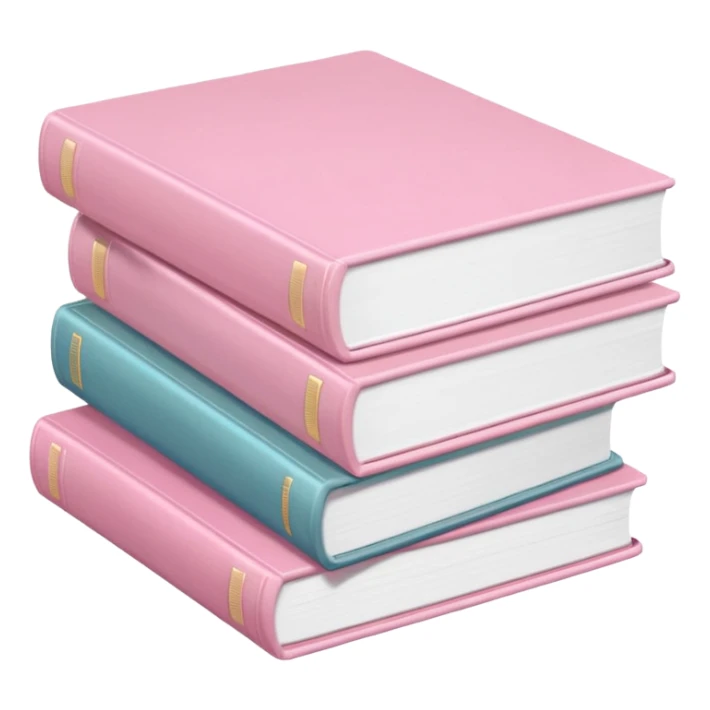 stack of pastel pink stack of learning books sticker